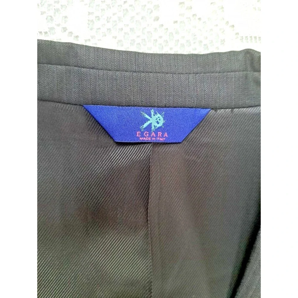 Egara Men's Black Jacket Slim Fit Blazer Coat 38 Long‎ Pre-owned Made In Italy